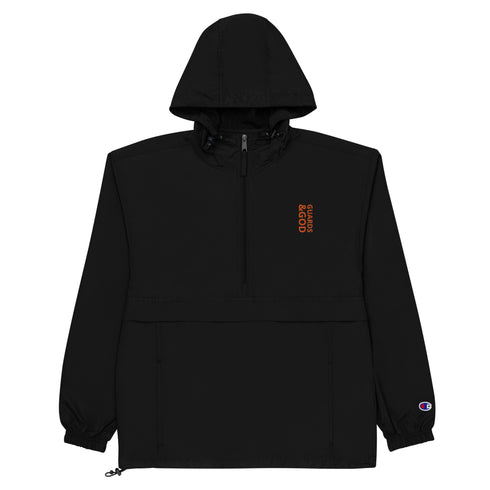 Guards &God Vertical Orange Embroidered Champion Packable Jacket
